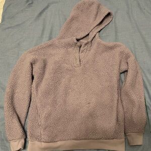 Cozy Lavender Plush Pullover Hooded Fleece Sweatshirt